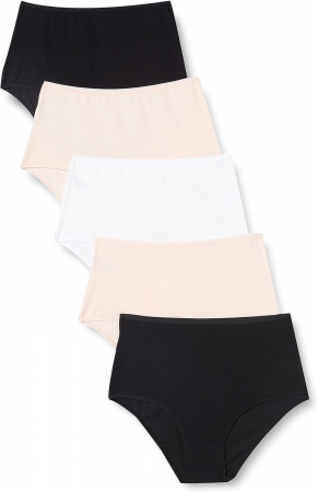 Chiloti de damă cu talie înaltă Iris & Lilly din bumbac, pachet de 5, Marime XXL (46) [0]