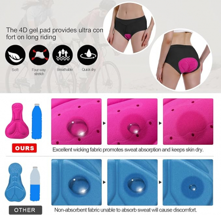 Chiloti femei pentru ciclism/calarie FEIXIANG, negru, XL [3]