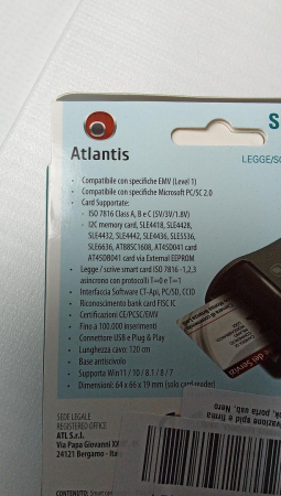Cititor de carduri inteligent Atlantis P005-SMARTCRV-U, pentru pc si notebook, port usb, Negru [2]