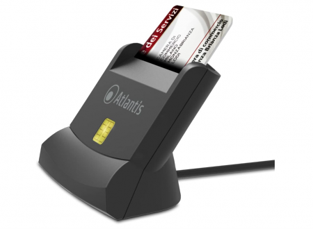 Cititor de carduri inteligent Atlantis P005-SMARTCRV-U, pentru pc si notebook, port usb, Negru [4]