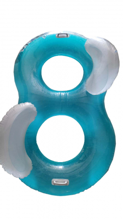 Colac de inot dublu Bestway 43009, 188 x 117 cm, albastru/alb [1]