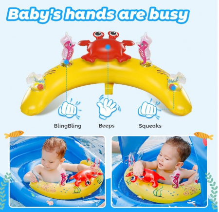 Colac de inot pentru bebelusi LAYCOL, cu baldachin, UPF50+, 6-36 de luni [10]