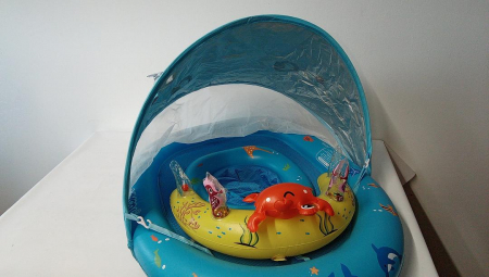 Colac de inot pentru bebelusi LAYCOL, cu baldachin, UPF50+, 6-36 de luni [6]