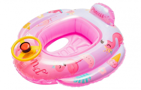 Piscine si accesorii - Colac de înot pentru bebeluși, model de flamingo