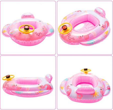 Colac de înot pentru bebeluși, model de flamingo [5]