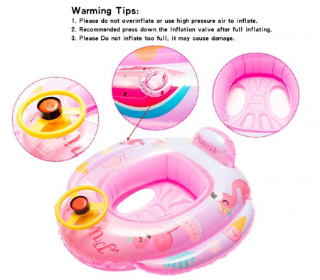 Colac de înot pentru bebeluși, model de flamingo [6]