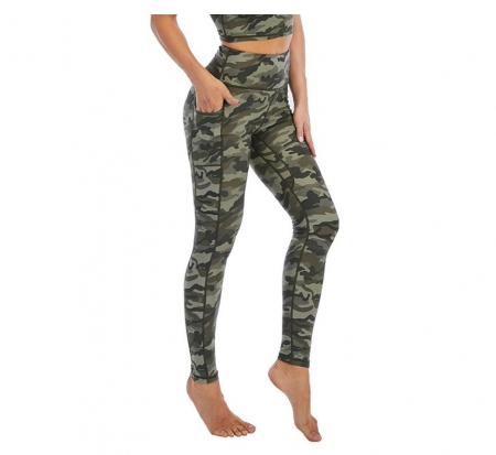Fashion - Colanti cu talie inalta pentru femei XJHKG, verde army, S
