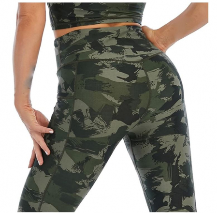 Colanti cu talie inalta pentru femei XJHKG, verde army, S [2]