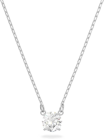 Bijuterii - Colier Swarovski Stilla Attract, taietura rotunda, alb, placat cu rodiu