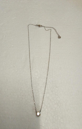 Colier Swarovski Stilla Attract, taietura rotunda, alb, placat cu rodiu [1]