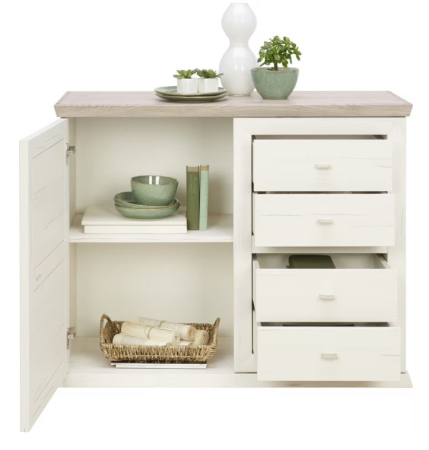 Comoda Camron Hom`in, 1079x895x430 mm, alb/gri [4]