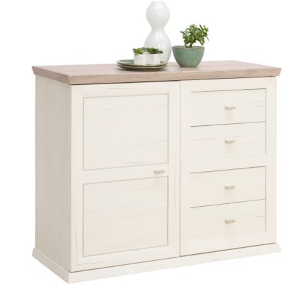 Mobila dormitor - Comoda Camron Hom`in, 1079x895x430 mm, alb/gri