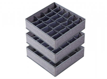 Curatenie si intretinere - Compartiment lenjerie de corp Criusia, Gri, set 3, 64 de celule