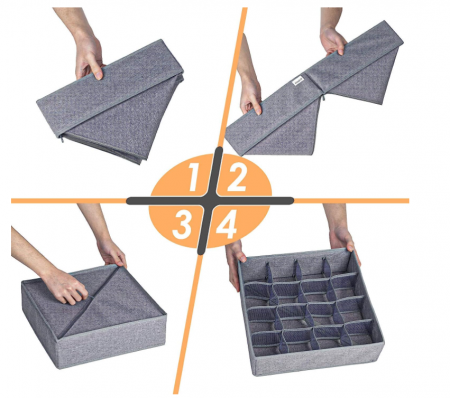 Compartiment lenjerie de corp Criusia, Gri, set 3, 64 de celule [5]