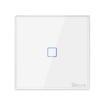 Comutator Wi-Fi Sonoff T2EU1C-RF cu 1 canal, 433 MHz, Semnal RF, Alb [0]