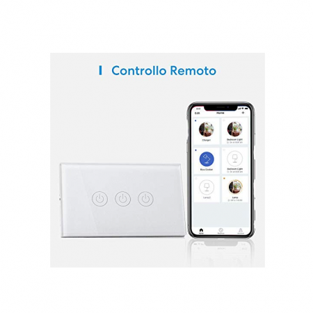 Comutator WiFi Meross Home, intrerupator inteligent, Panou LED tactil, electric, temporizator, compatibil cu Alexa, Google Home - RESIGILAT [5]