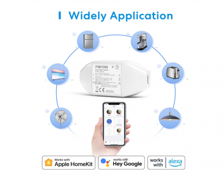 Comutator WLAN Meross, telecomandă Smart Switch pentru aparate electrice de uz casnic, 2 bucăți [1]