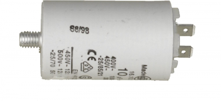 Accesorii si piese masini spalat rufe si uscatoare - Condensator pornire motor pentru masina de spalat, universal, 450 V, 10 µF, 481981729147