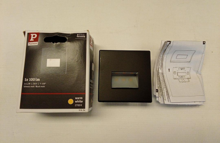 Corp de iluminat pentru scari Paulmann, LED, 1.2W, 100 lm, alb cald 2700K, negru mat [1]