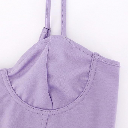 Corset cu strasuri pentru femei Naimo, sexy, cu bretele, violet, M [4]