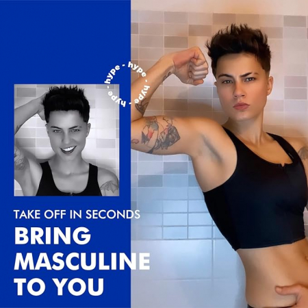 Corset transgender Wonababi Chest Binder, cu fermoar central, negru, XXL [1]