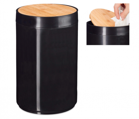 Curatenie si intretinere - Coș de gunoi de baie Relaxdays, 5 L, Negru