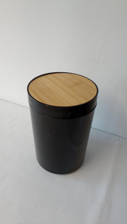 Coș de gunoi de baie Relaxdays, 5 L, Negru [1]