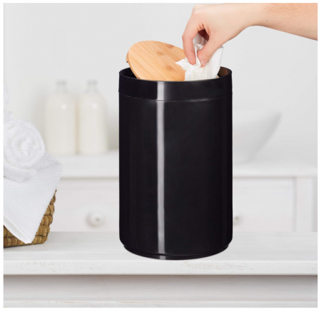 Coș de gunoi de baie Relaxdays, 5 L, Negru [2]