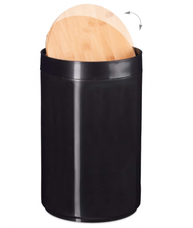 Coș de gunoi de baie Relaxdays, 5 L, Negru [4]