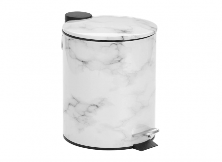 Casa, Gradina & Bricolaj - Coș de gunoi mDesign, metalic, 5 litri, cu capac cu pedală, pentru baie, bucătărie și birou