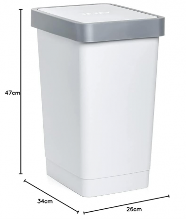 Coș de gunoi Tatay 1105052 25L, Alb, Plastic [8]
