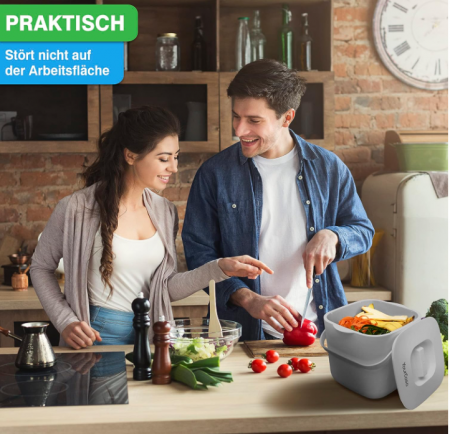 Coș de gunoi YourCasa pentru colectarea deșeurile din bucătărie 7L, gri [1]