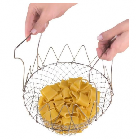 Coș din sârmă pentru salată Mali's 10591 pentru clătire, pliabil, oțel inoxidabil [7]