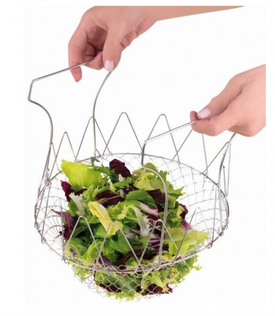 Coș din sârmă pentru salată Mali's 10591 pentru clătire, pliabil, oțel inoxidabil [5]