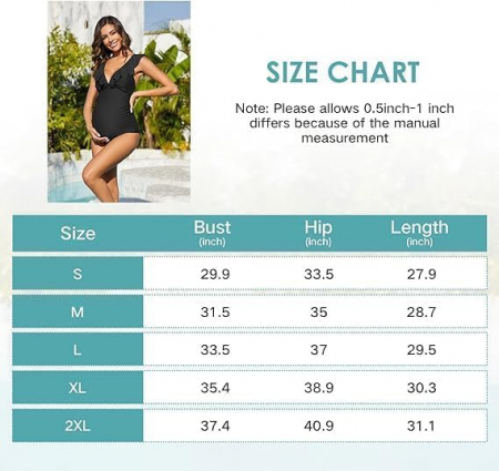 Costum de baie de maternitate intreg Durio, negru, M [2]