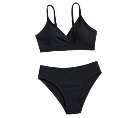 Fashion - Costum de baie din 2 piese pentru fete, negru, marime 150