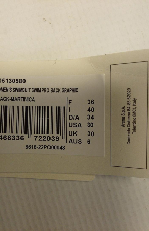 Costum de baie ingreg pentru femei Arena Swim Pro Back Graphic, negru/albastru, D 34 [1]