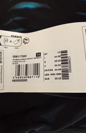 Costum de baie intreg pentru femei ARENA Imprint, negru/albastru, D 48-50 [1]