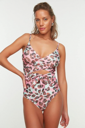 Costum de baie intreg pentru femei Trendyol, model leopard, marime 44 [3]