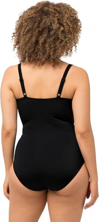 Costum de baie intreg pentru femei Ulla Popken Alina, negru/violet, 42 [1]