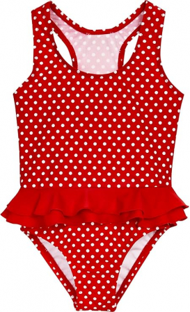 TOATE PRODUSELE - Costum de baie intreg pentru fete Playshoes, protectie UV, rosu cu buline albe, 86/92 (1-2 ani)
