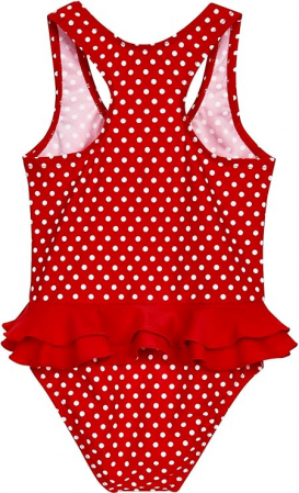 Costum de baie intreg pentru fete Playshoes, protectie UV, rosu cu buline albe, 86/92 (1-2 ani) [1]