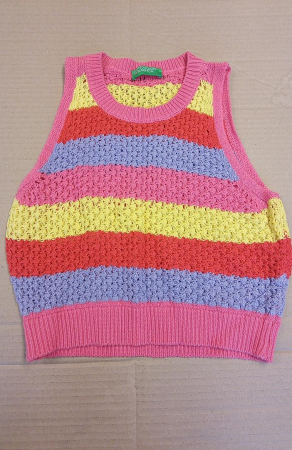 Costum de baie pentru femei (doar top-ul) United Colors of Benetton, multicolor cu dungi, XS [1]