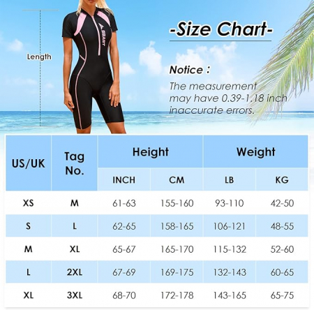 Costum de baie pentru femei SBART Rash Guard, UPF 50+ Protectie UV, negru/roz, XL [1]