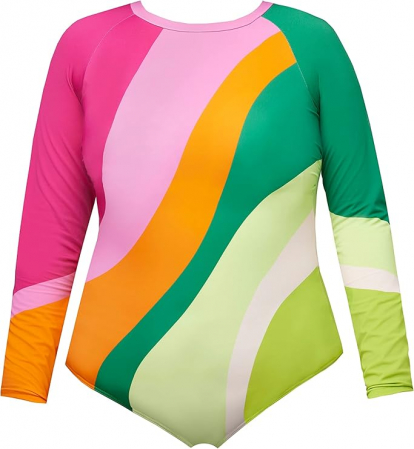 Imbracaminte femei - Costum de baie pentru femei Ulla Popken, cu mânecă lungă, multicolor, 48