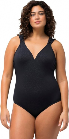 Imbracaminte femei - Costum de baie pentru femei Ulla Popken Leo Jacquard, cupe moi, EU 44