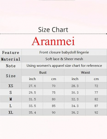 Costum de noapte sexy pentru femei Aranmei Babydoll, alb, S [3]