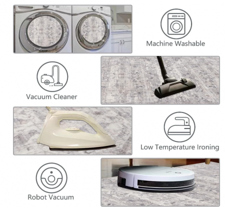 Covor vintage antiderapant, lavabil Homcomodar Boho pentru hol 80 x 300 cm [6]