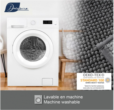 Covoraș de baie super absorbant, anti-alunecare Decomira, Gri închis, 70 x 120 cm [7]