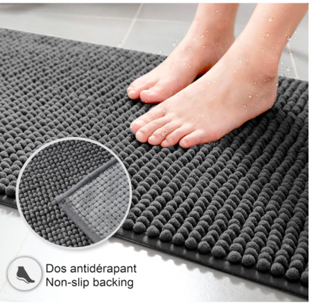 Covoraș de baie super absorbant, anti-alunecare Decomira, Gri închis, 70 x 120 cm [5]